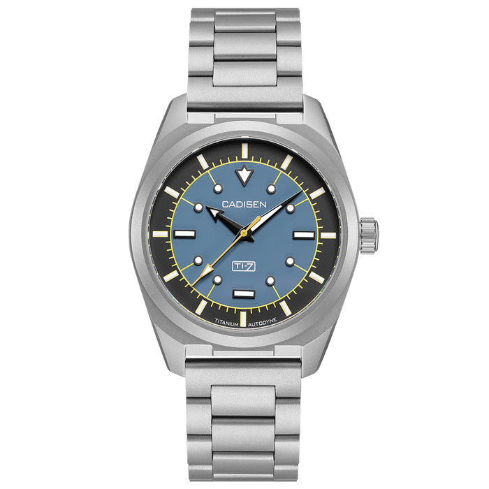 CADISEN Titanium TI-7 Autodyne Midnight Blue Titanium Strap