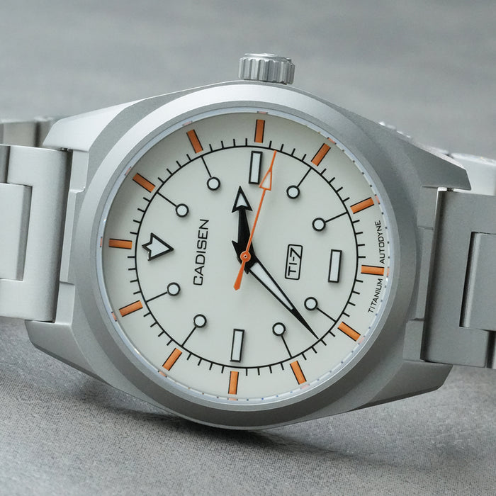 CADISEN Titanium TI-7 Autodyne Cream Enamel Titanium Strap