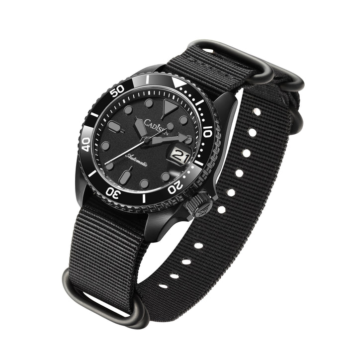 CADISEN C8220M Diver 40mm NH35 Mechanical Watch Nylon Black